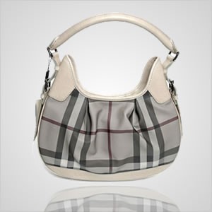 Burberry Beige Check PVC/Calf Leather Handbag 3690435