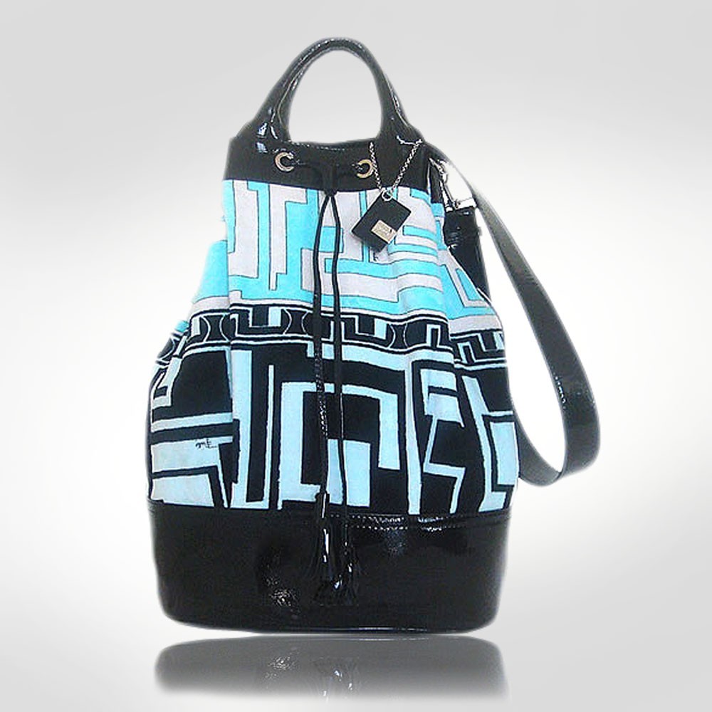 Emilio Pucci Velour Drawstring Tote