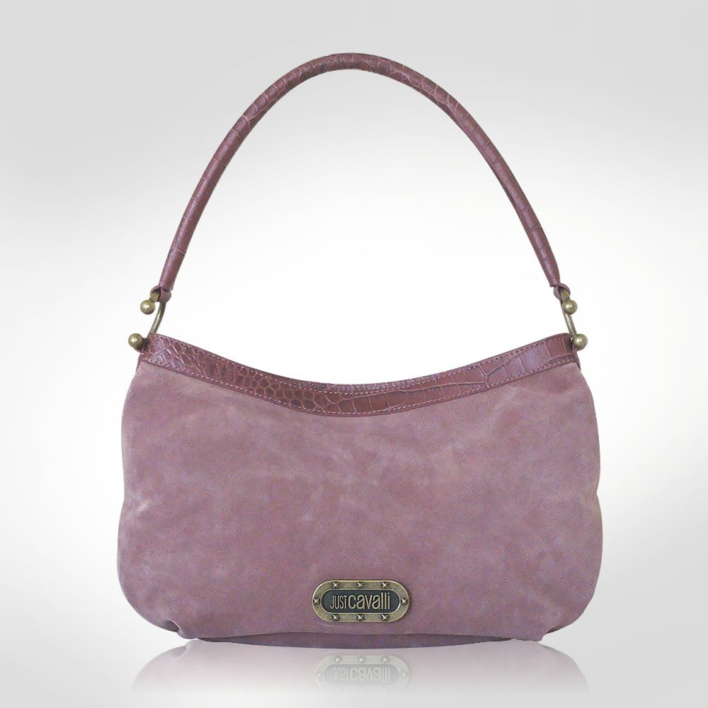 Just Cavalli Pale Pink Suede Medium Tote